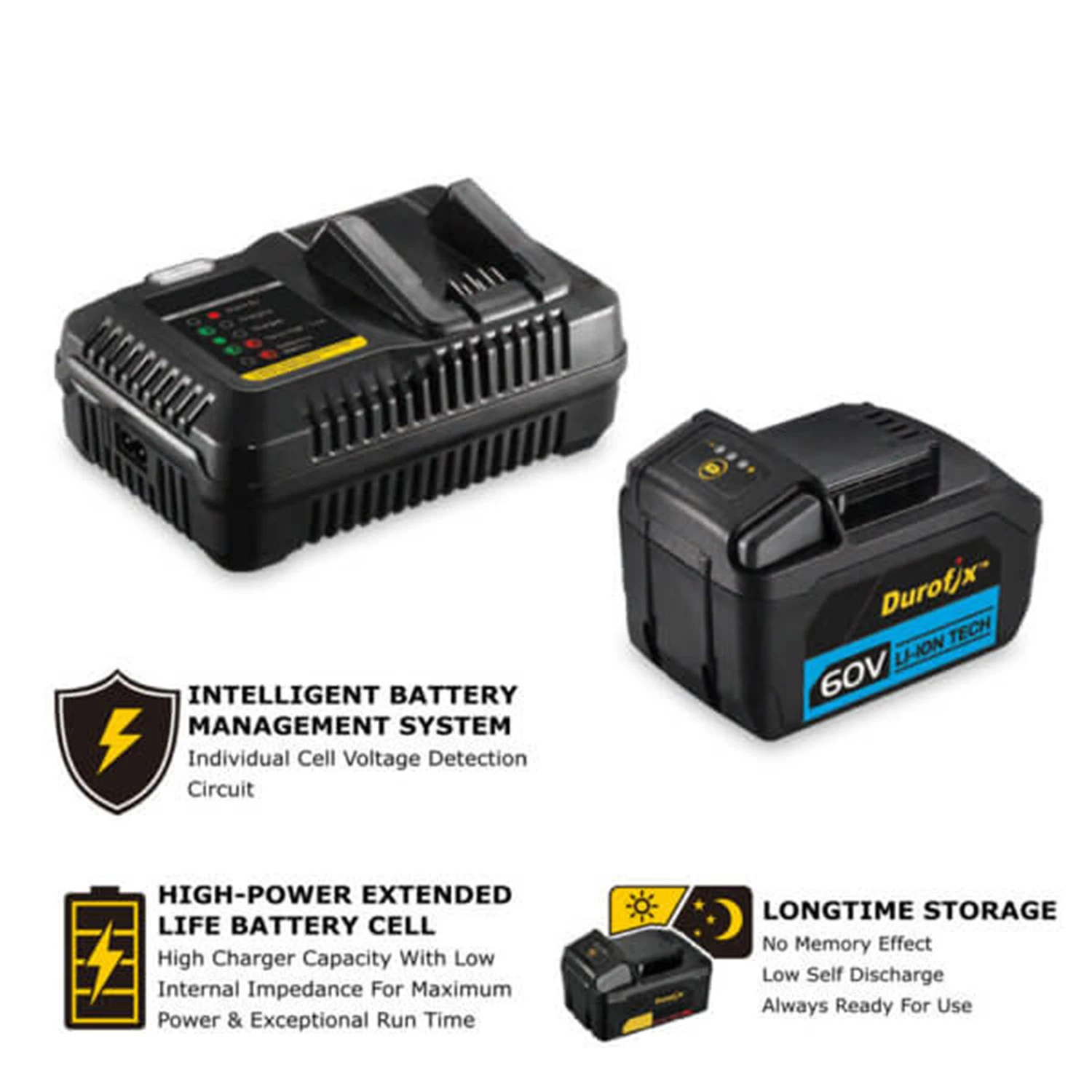 Durofix RK60132 Akülü Fırçasız Darbeli Matkap 60V - Resim 3