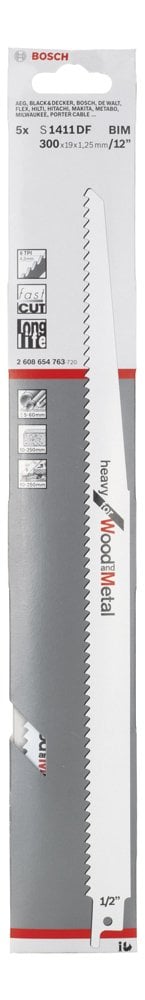 Bosch - Heavy Serisi Ahşap Ve Metal için Panter Testere Bıçağı S 1411 DF - 5'li - Resim 2