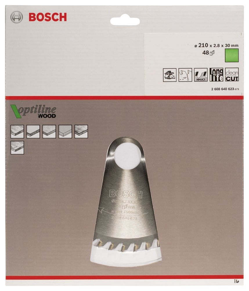 Bosch - Optiline Serisi Ahşap için Daire Testere Bıçağı 210*30 mm 48 Diş - Resim 2