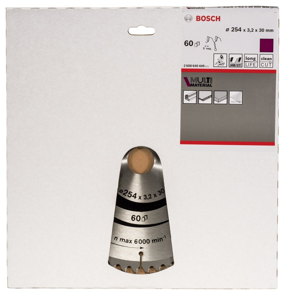 Bosch - Standard for Serisi Çoklu Malzeme için Daire Testere Bıçağı 254*30 mm 60 Diş - Resim 2