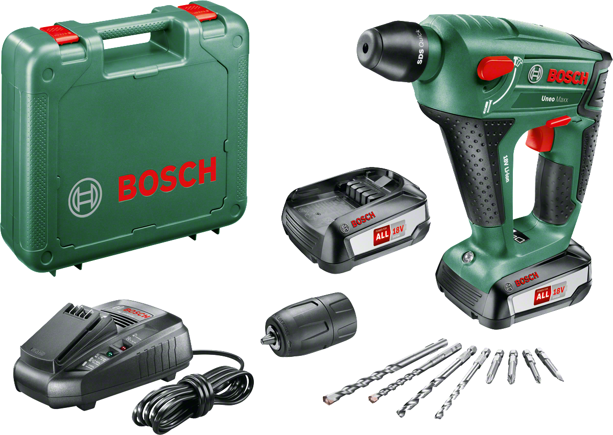 Bosch UNEO MAXX 18 V Çift Akülü Kırıcı Delici (2 x 2,5 Ah)
